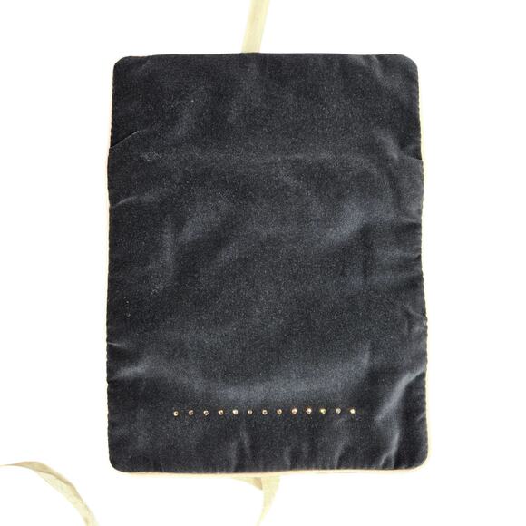 Swarovski Velvet Jewelry Roll Travel Organizer Black Gold Satin Crystal Pouch - Picture 3 of 14